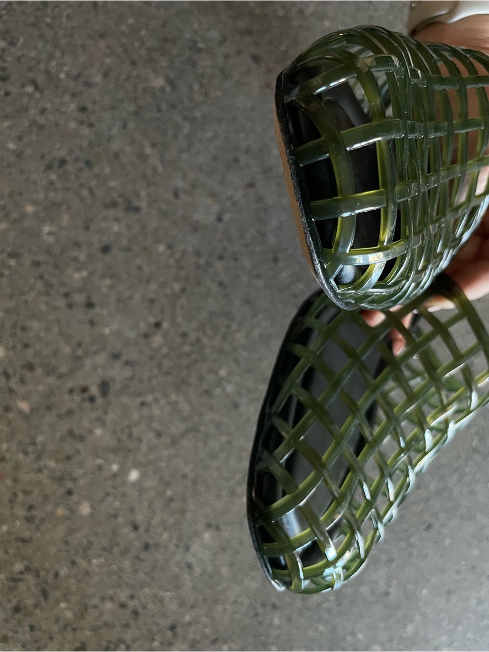 Vince Barcelona Jelly Sandals Chive Green Size 7 Slip On - Picture 3 of 7